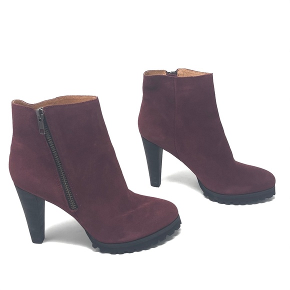 Seychelles Shoes - Seychelles Purple Suede Zip Up Ankle Bootie